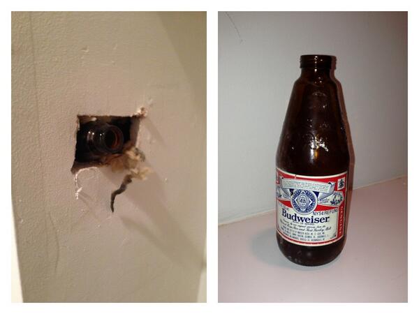AndrewWEllis's tweet photo. Found this gem in the wall of my new place in the #UES... #vintage #budheavy #renovation http://t.co/H5MB4AYisq