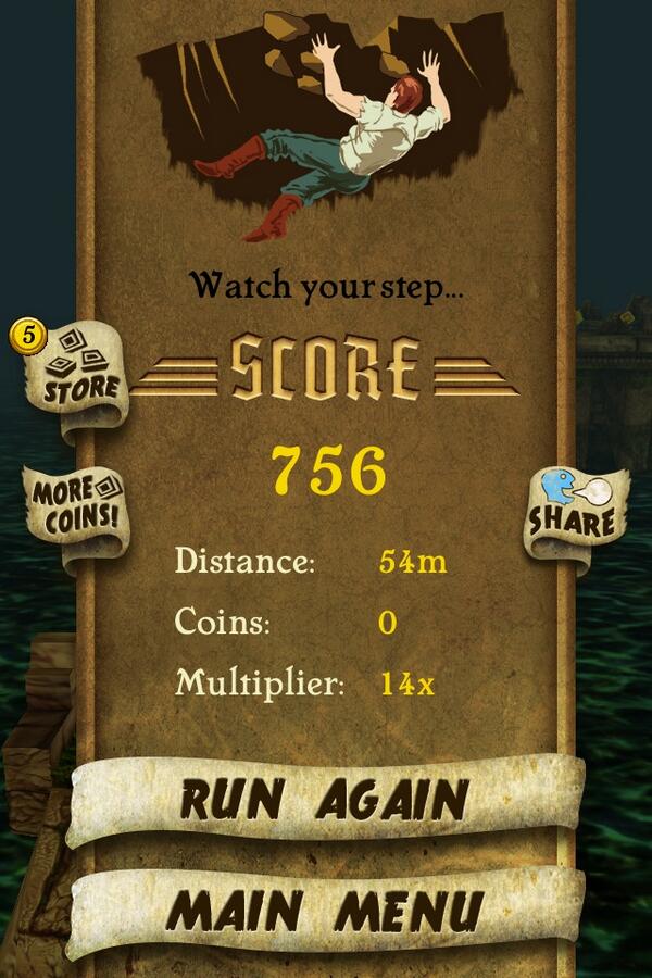 CarleyClark5's tweet photo. I got 756 points while escaping from demon monkeys. Beat that! http://t.co/wqiZyV4a4I #TempleRunA http://t.co/Cv1SNS60UR