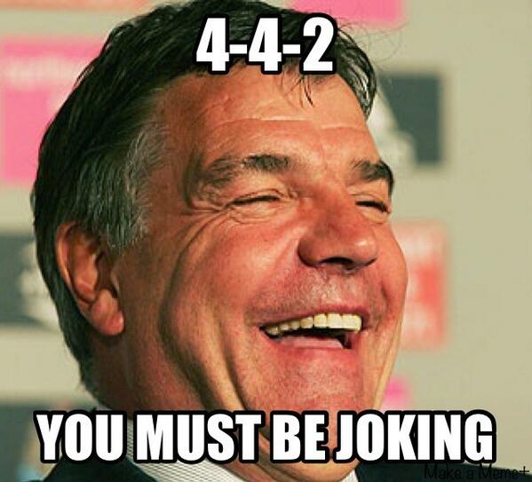 Big sams reaction getting asked about playing 4-4-2