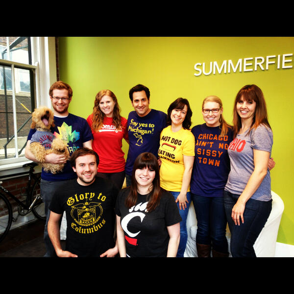 summerfieldadv's tweet photo. We dig @HOMAGE tees! #funfriday #shortnorth #graphicdesign http://t.co/yzBQZjwOpE