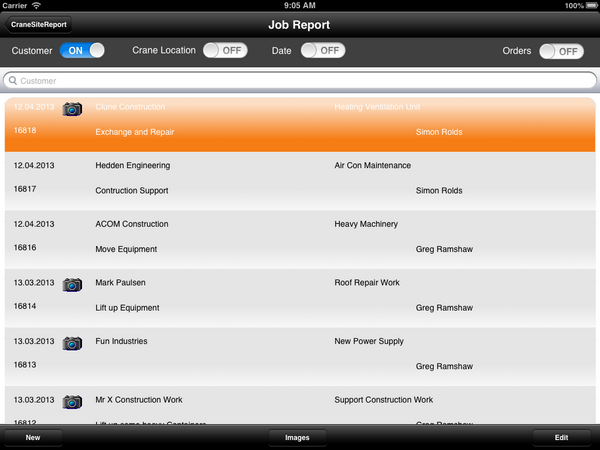 CraneSiteReport Screen Shots... page1