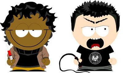 wendilynnmakeup's tweet photo. #SOUTHPARK #HEROES Fan Art Brilliance! @Sendhil_Rama (SURESH) &amp; @ZacharyQuinto (SYLAR) #LOVEIT http://t.co/iofmTgrHOh