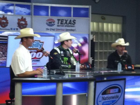 KBMteam's tweet photo. Okay here's what seems like our weekly post race snap from media center w/JD Gibbs, Rowdy and Adam Stevens winners! http://t.co/Dfkw0R8LwA