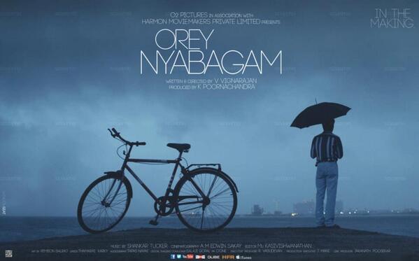 KollywoodCinima's tweet photo. #OreyNyabagam Firstlook
Lyrics #Thamarai, @madhankarky  
Produced By : #Poornachandra 
Under Banner : #O2Pictures RT http://t.co/83TY3DQWOz