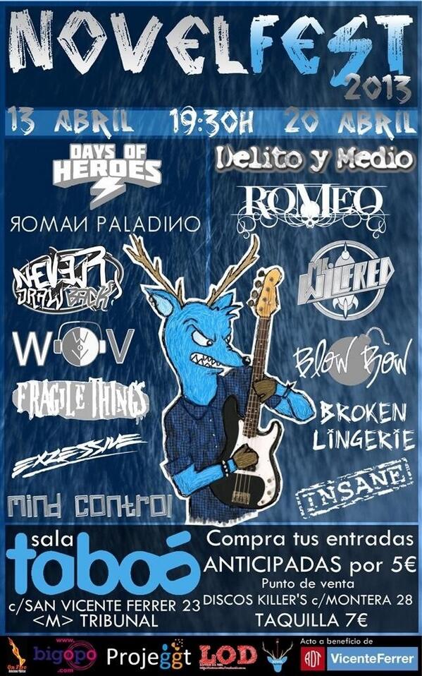 daysofheroes's tweet photo. Buenos días a todos! Os esperamos esta noche en la Sala Taboo de Madrid!

Primer concierto con @Jairobateria 

8 pm http://t.co/Cwdt3kqhKY