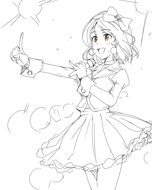 無料ガチャお題:一昔前のアイドルっぽい振り付けONステージ長富さん。
この子めっちゃええ子やね #imas_cg 