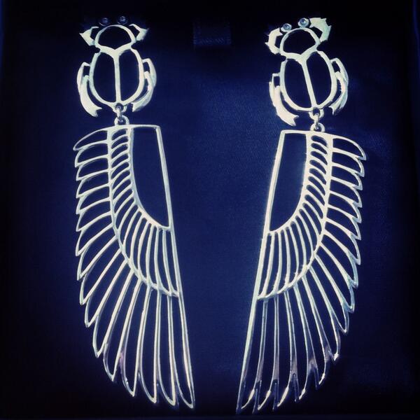 RubyGoldJewels's tweet image. Zoe and Morgan Silver Isis Wing Earrings! Super hot! rubygold.co.uk #jewellery