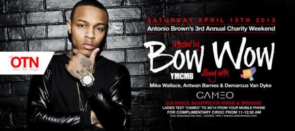 BowWowJapan's tweet photo. Rapper/Actor/Entertainer Mr. 106 n Park #BOWWOW #YMCMB Takes Over @cameomia  tonight!!! #Ladies W/ Friends http://t.co/TwtHn7Wk5v