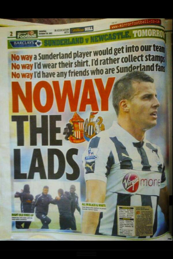 nufc95nath123's tweet photo. Pre Derby pic,I think you've all seen THAT interview with Saylor,but here is a picture of the article. HERO. #NUFC http://t.co/UnvxEYY74S