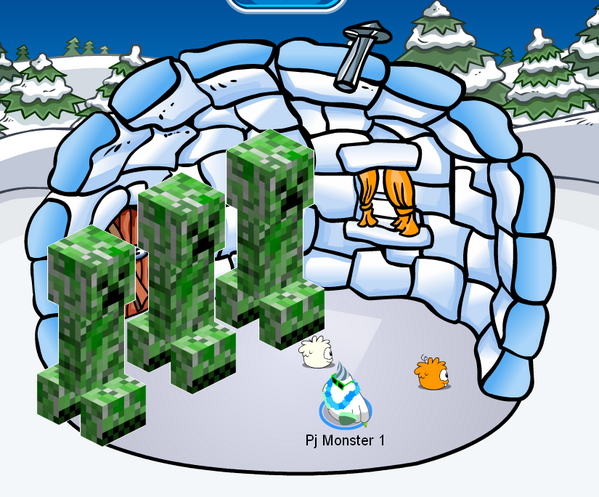 PjMonster1CP's tweet photo. Guys.... A giant group of creepers has entered my igloo O.O http://t.co/s2K5v4BCmb