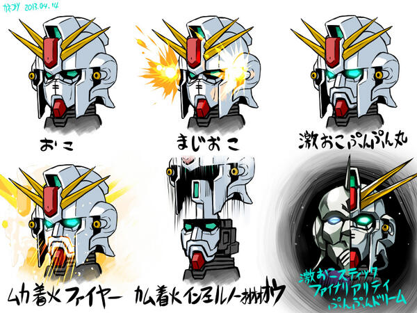 カネコツ Kanesys カプセロイドデザイン協力 さっきラクガキタイムに描いた絵置いてから風呂入る 話題の激おこぷんぷん丸の 6段活用を 表情練習も兼ねて描いてみた Http T Co Jwvchms8y3