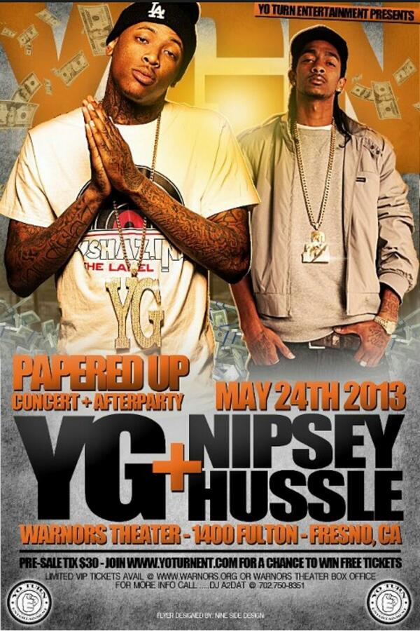 YoTurnEnt's tweet image. YO TURN ENT BRINGS U @YG @NipseyHussle. PAPERED UP TOUR! JOIN Yo Turn Ent To Win Free Tix!! @DJA2DAT @KautiousCA