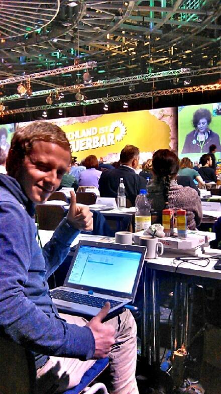 Christoph preparing video for #bdg2013. "Let's fix this crisis together" @redequojoven #gjbw goo.gl/sI6f9