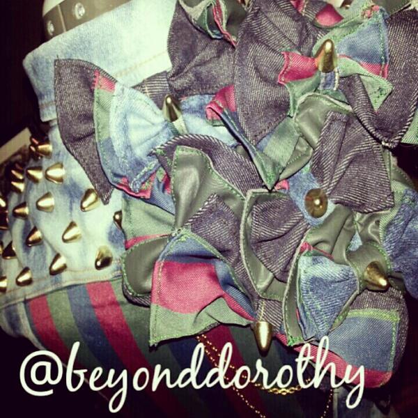 BeyondDorothy's tweet photo. Beyond Dorothy statement vest. #spikes #chains #bows #edgy #girly #trendsetter #fashion beyonddorothy@gmail.com http://t.co/V2zZE5BiRE