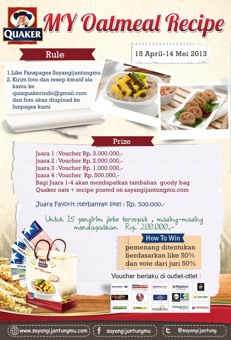 Kontes Resep Berhadiah Voucher Belanja Total 6,5 Juta