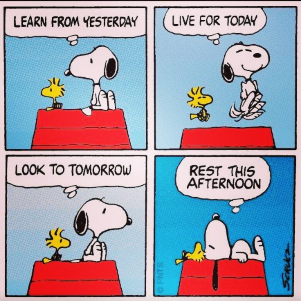 PEANUTS on Twitter "Learn from yesterday. Live for today. ) http//t