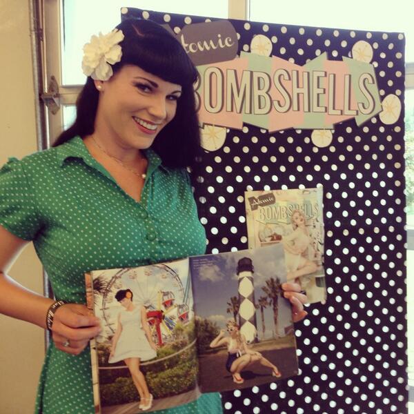 AtomicBombMag's tweet photo. One of our issue #4 models-- Annette Green-- stopped by our booth at the Lone Star Deluxe today! http://t.co/nBXHrBkNuk