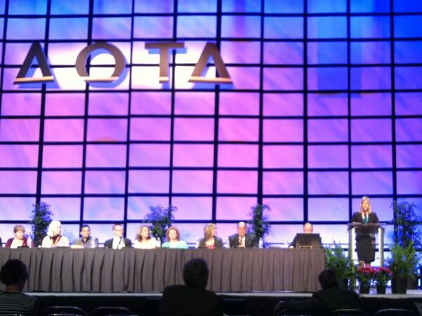 EMU_OT's tweet image. Dr Amy Lamb reporting as the Vice President of AOTA at the 93rd Annual Business Meeting @ajlamb1216 #AOTA13
