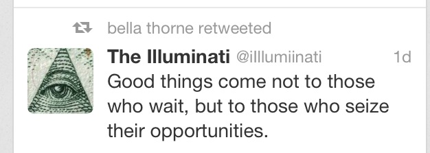 Bear Jew on X: "Bella Thorne is the illuminati! #conpiracytheories  #stillhot http://t.co/iupZIJjUrY" / X