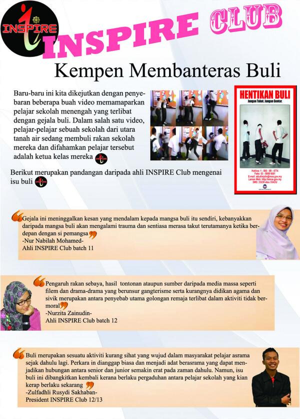 Inspireclub Iium On Twitter Kempen Membanteras Buli Http T Co Gro2r1ok5h