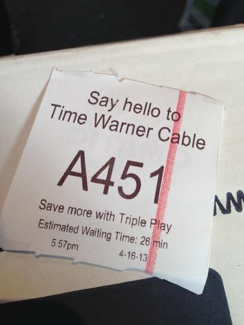 daniforword's tweet photo. This is actually my nightmare. I am trying to rid myself of Time Warner yet I'm given another 26 minutes with her. http://t.co/1pKhuupZEm