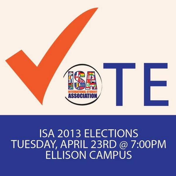 ISAsalemstate's tweet photo. Run for a position in our eboard...#Isa2013 #ellisoncampus #april23rd @ 7pm http://t.co/VLPkJFZHmX