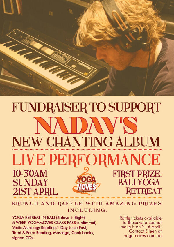 Nadav Kahn live <a href="/YogaMoves/">Yoga Moves</a> 10.30AM 21 April 2013 #yoga #chanting #kirtan #devotionalmusic  <a href="/appleoniamusic/">jessica chapnik kahn</a>
