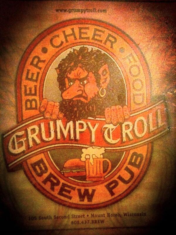worldfoodguide's tweet photo. RESTAURANT - USA, Mt. Horeb, WI: @GrumpyTrollBrew boasts satisfying burgers &amp; beer from the worlds "troll capital". http://t.co/t0sVpmGeav