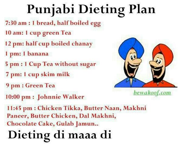 Dhruv Gupta on Twitter: "Joke of the day: Punjabi diet ...