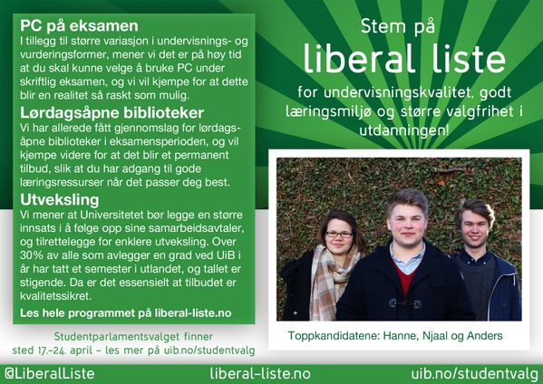 LiberalListe's tweet photo. Nå er valget igang! Les programmet vårt her: http://t.co/o3JdvUNX1j Stem her: http://t.co/LmDq9fggjr #uibvalg http://t.co/rkPraeuXX1