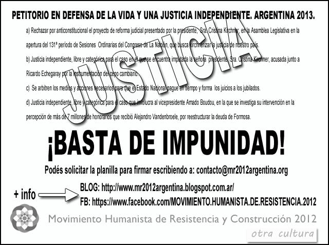 Petitorio por la Justicia Independiente | MR2012