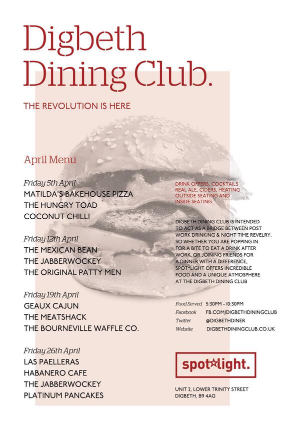 DigbethDiner's tweet photo. Get retweeting to win a meal of your choice and 2 free drinks at DDC this Friday! Comp closes 12pm Friday #streetfood http://t.co/8uAFTvO6tZ