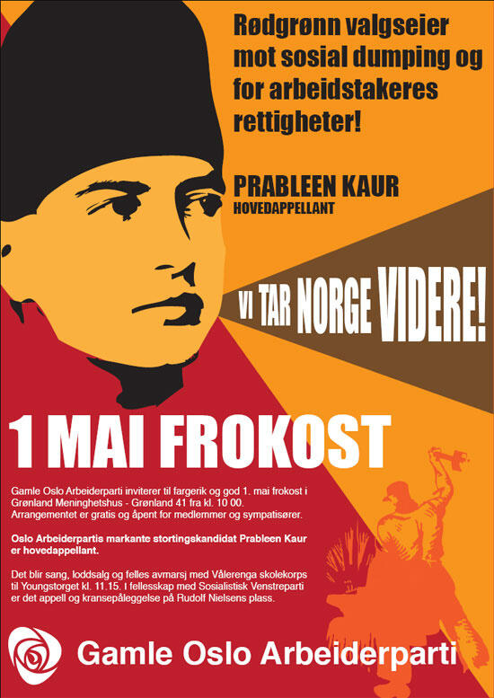 gamleosloap's tweet photo. Rødgrønn valgseier mot sosial dumping og for arbeidstakeres rettigheter!#1mai @PrableenKaur  http://t.co/9gXT2TDn6D http://t.co/Tqcdq81w7j