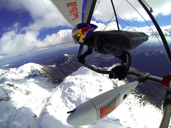 GoPro's tweet image. .@MatjazKlemencic hang glides over the Julian Alps in today's Photo of the Day. #GoPro #flight