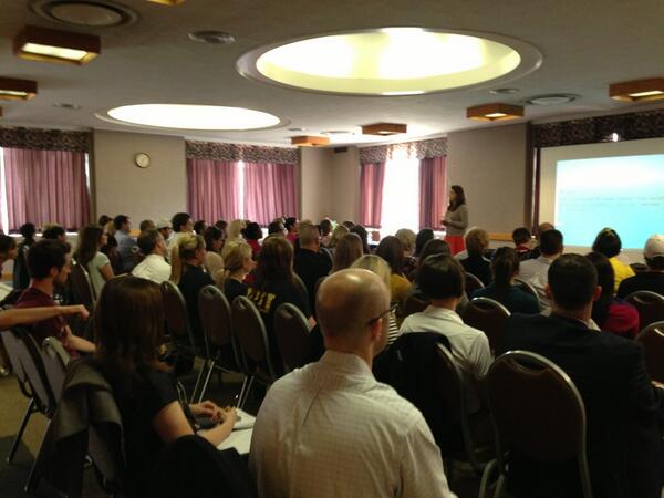 MUSummit's tweet photo. Megan Gill is speaking to a packed house about professional networking "in a social space." #musummit13 #socialmedia http://t.co/zJJtJ6EMQ0