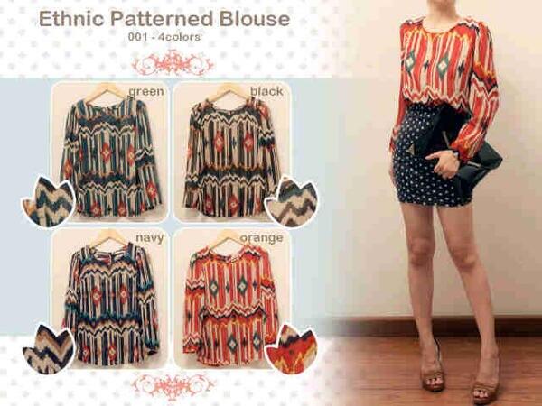 VioletOS_'s tweet image. Ethnic Patterned Blouse @85rb, p63 ld98, bahan chiffon
