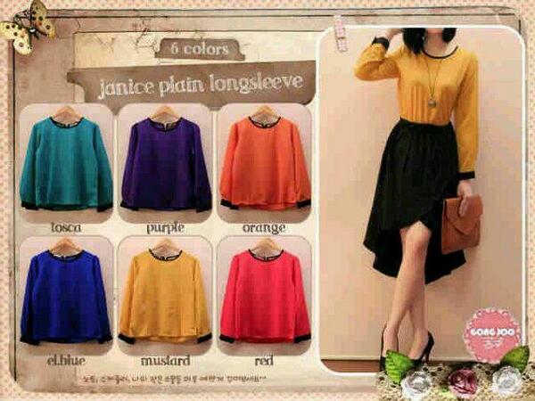 VioletOS_'s tweet image. Janice plain longsleeve @85rb, bahan sifon viona, fit to L
