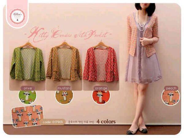 VioletOS_'s tweet image. Kitty Cardie w pocket @80rb, bahan rajut halus, fit to L