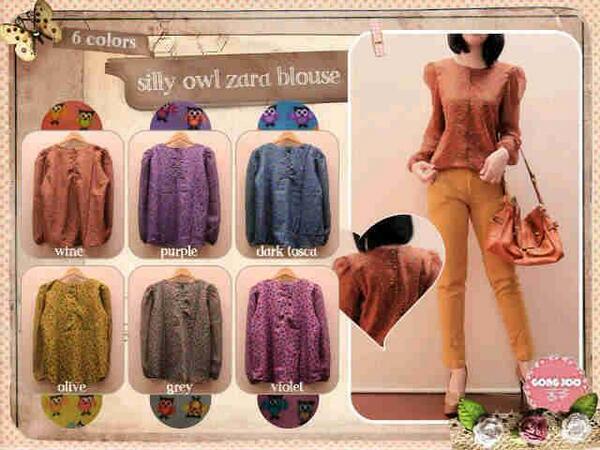 VioletOS_'s tweet image. Silly owl zara blouse @80rb, bahan sifon, fit to L