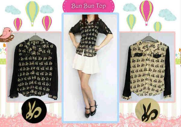 VioletOS_'s tweet image. Bunny Blouse @80rb, bahan cerruty, fit to L