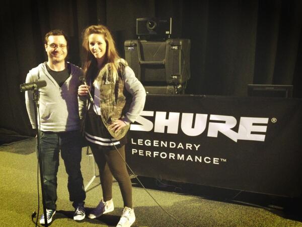 What a fantastic day with <a href="/IzzyChase/">Izzy Chase</a> at Shure testing mics as per of her winning prize! Amazing voice!!