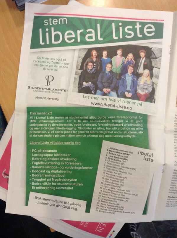 LiberalListe's tweet photo. Stem Liberal Liste. #uibvalg http://t.co/wBDZ3xYQLy