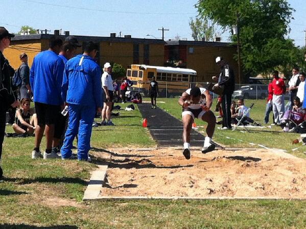 "Jumpin'"~My son Avery jumping in the district track meet last week &amp; today he's competing in the Area meet~#proudmom