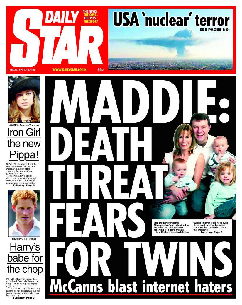 Star: Death Threats Fears For McCann Twins BIKdWVWCEAA3rjF