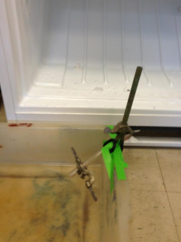 Clamp technology in action.  Pretty sure this is how you use them to defrost freezer.