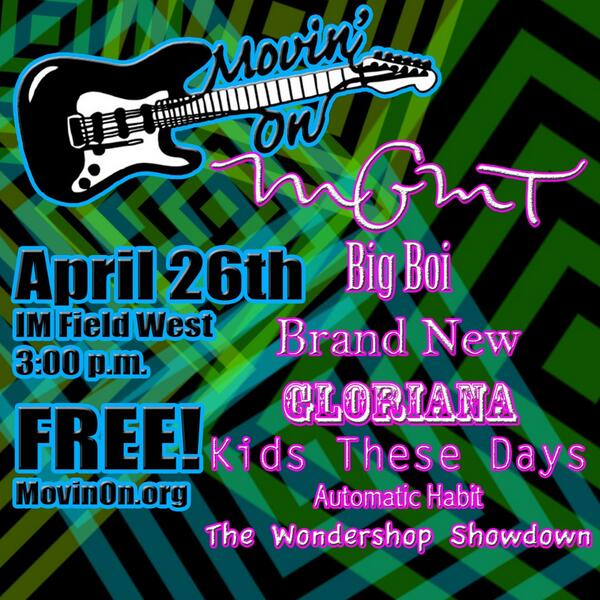 AutomaticSTREET's tweet photo. In just 8 days, @AutomaticHabit will open for #BrandNew, #MGMT, #Gloriana, #BigBoi, &amp; #KidsTheseDays at Penn State! http://t.co/5eilSS0PrD