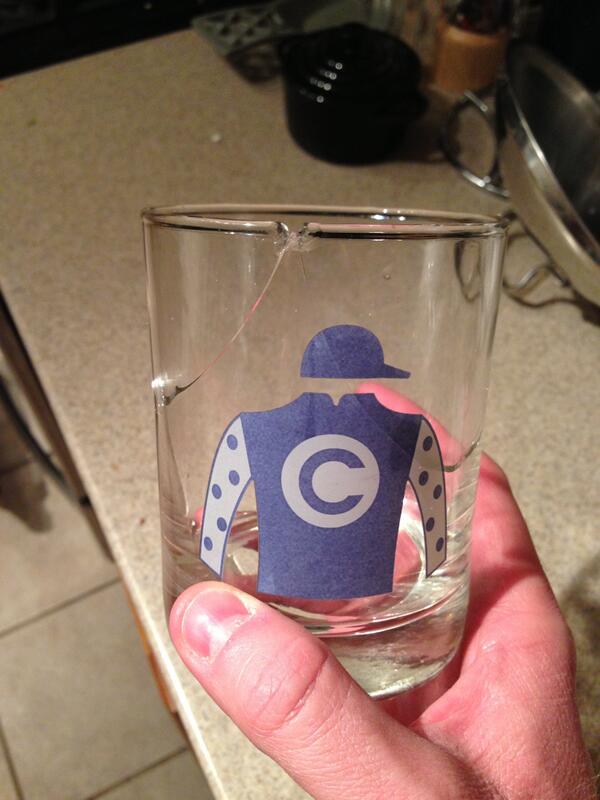 GallopingOut's tweet photo. My Smarty Jones glass lasted almost 7 years. Tonight it held its last drink. A sad night. http://t.co/KdOfPaB1Ec