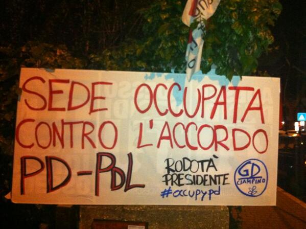 GDciampino's tweet photo. @pbersani @PDCiampino @pdnetwork @orfini @matteorenzi @fabriziobarca #occupypd #rodotà #prodi http://t.co/gviXC70x2F