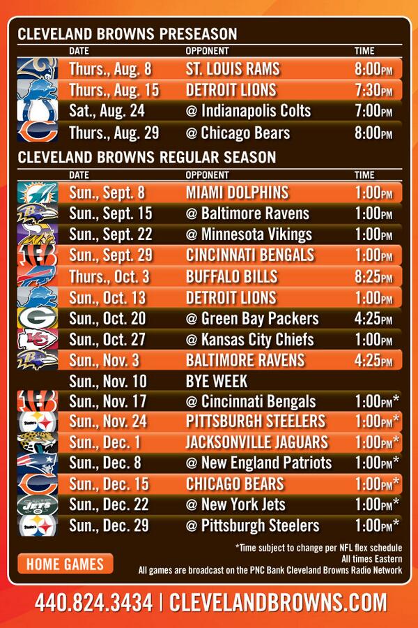 Cleveland Browns on X: 'The #Browns' 2013 schedule has been released! RT if  you're ready for football!  / X