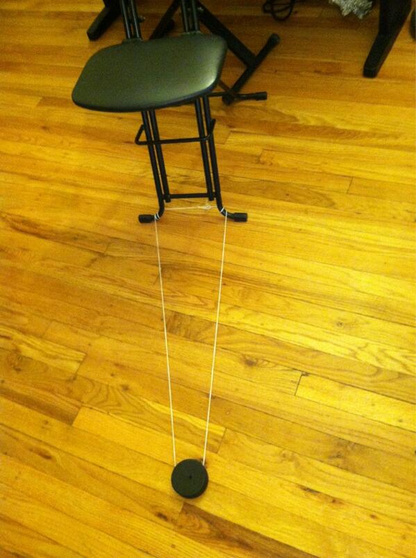 CelloProbs's tweet photo. My teacher made a rockstop out of a hockey puck... http://t.co/GtI2ff7kF7